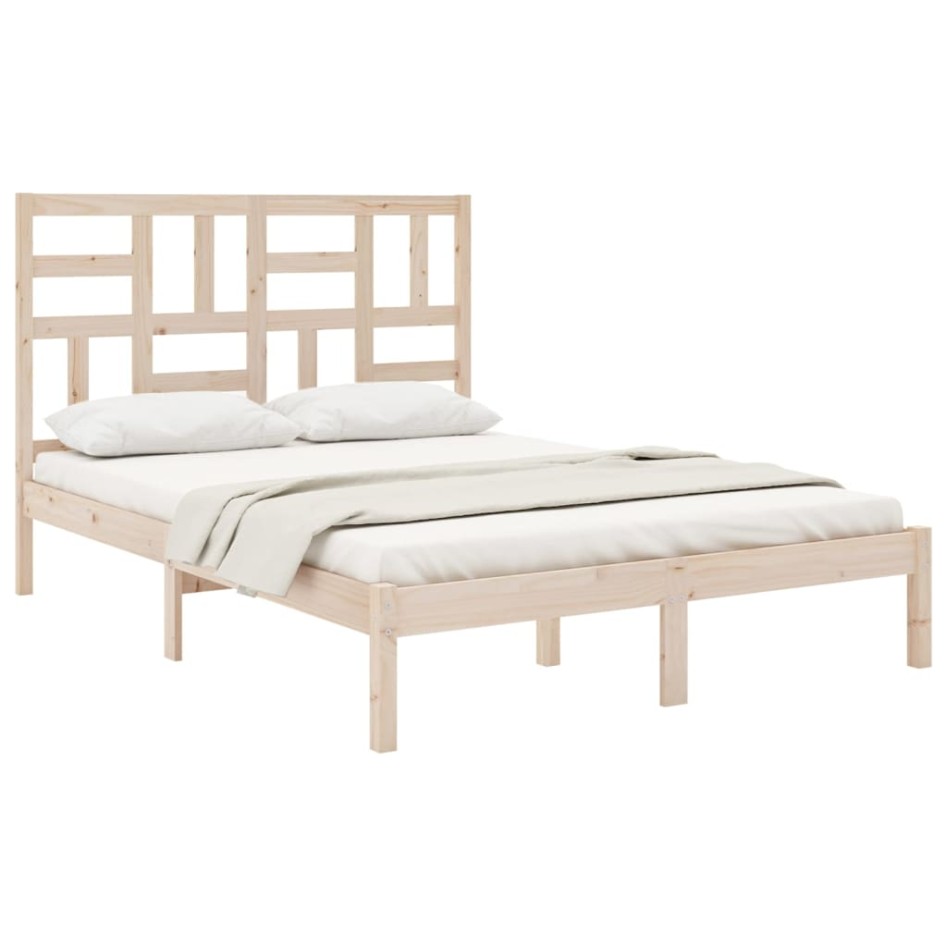 Estructura de cama de madera maciza de pino 160x200