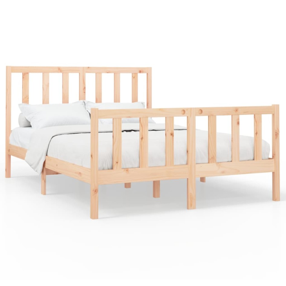 Estructura de cama de madera maciza de pino 140x200