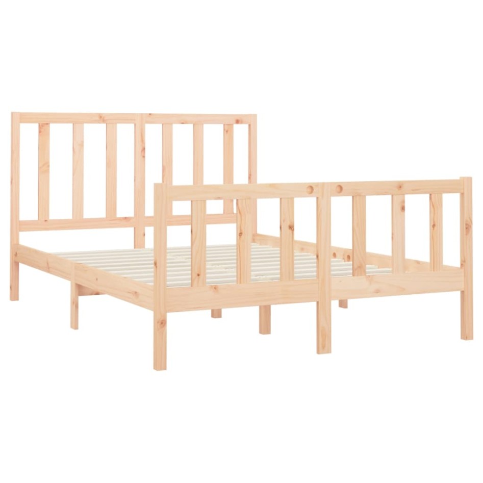 Estructura de cama de madera maciza de pino 140x200