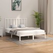 Estructura de cama de madera maciza blanca 140x200 cm