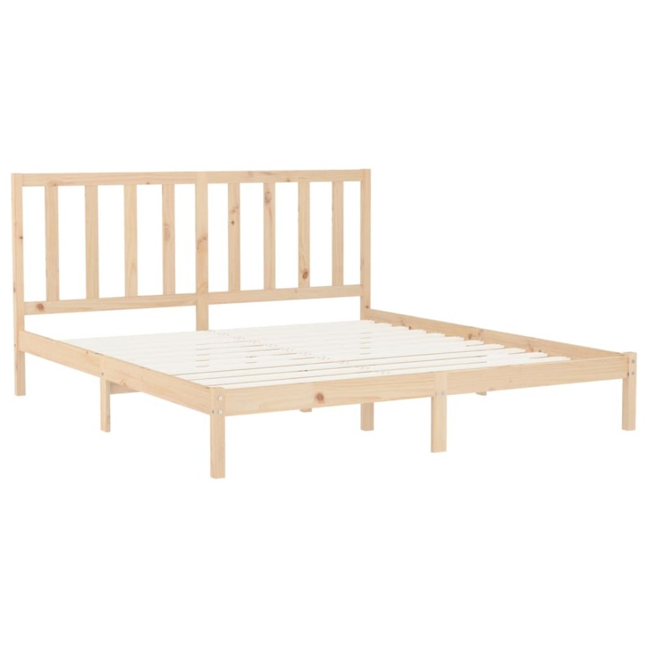 Estructura de cama de madera maciza 200x200