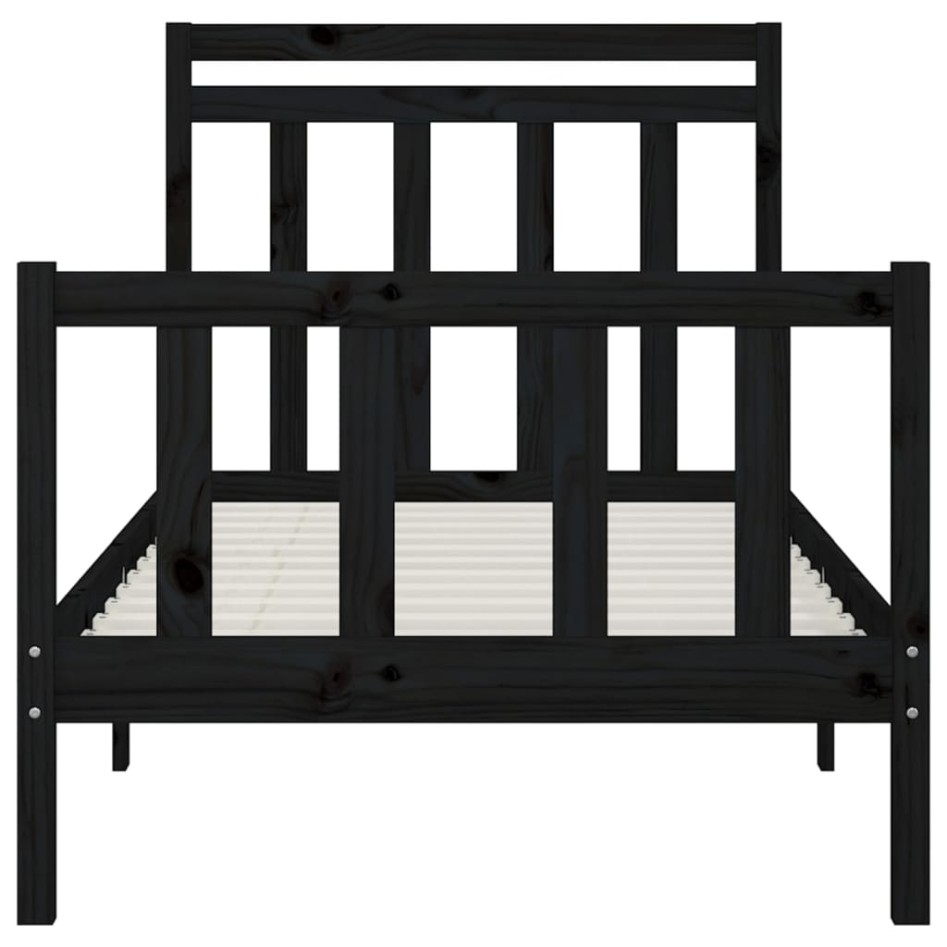 Estructura de cama madera maciza de pino negro 100x200