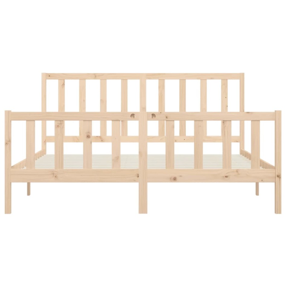 Estructura de cama de madera maciza 200x200