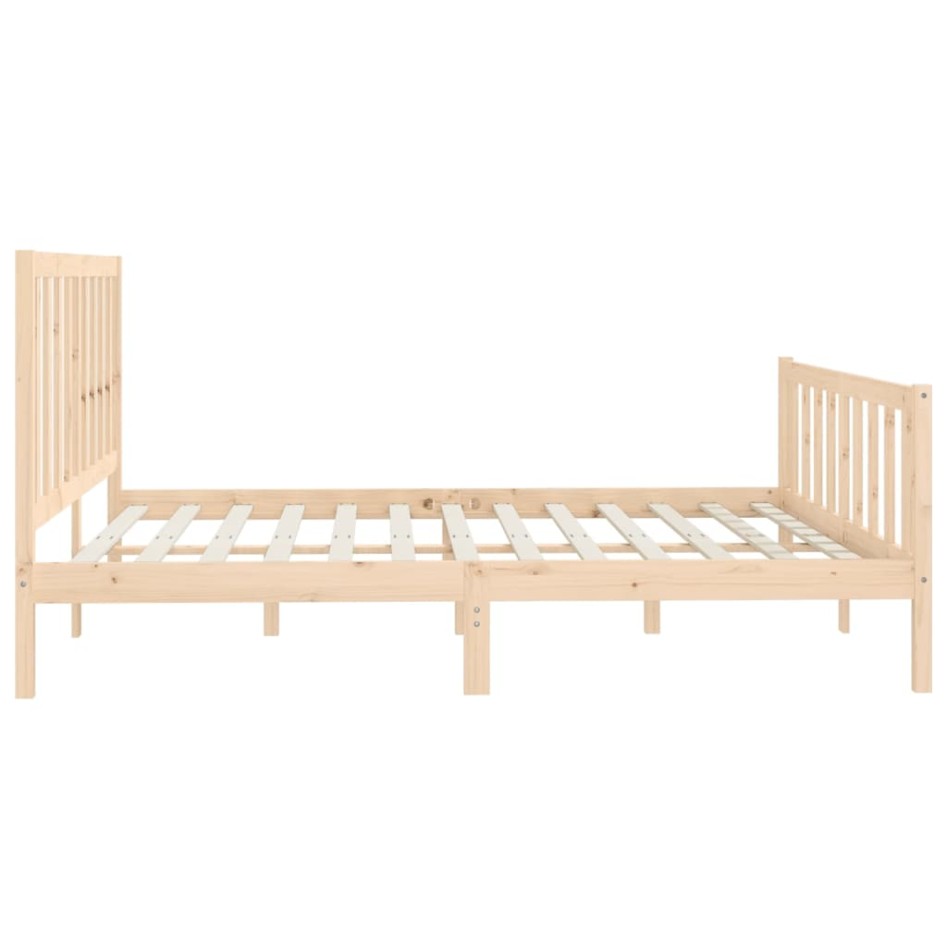 Estructura de cama de madera maciza 200x200