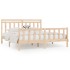Estructura de cama de madera maciza de pino 200x200