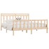 Estructura de cama de madera maciza de pino 200x200