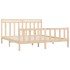 Estructura de cama de madera maciza de pino 200x200