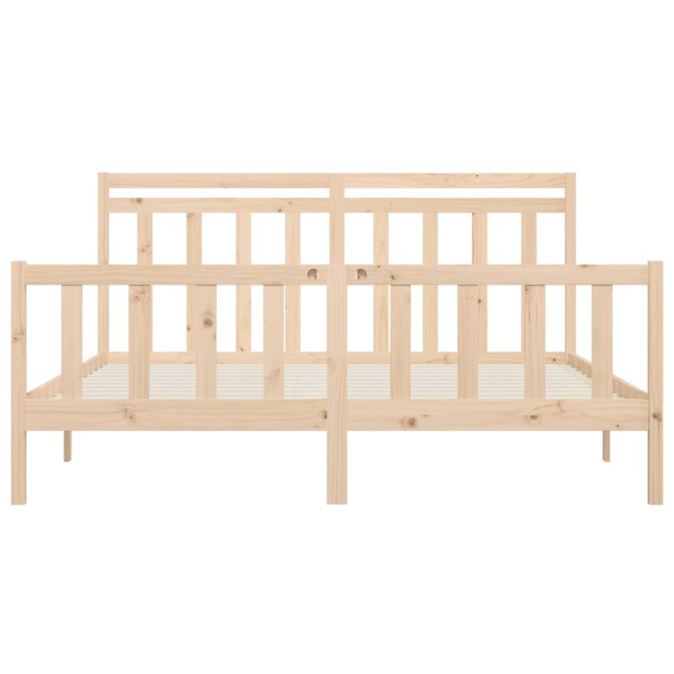 Estructura de cama de madera maciza de pino 200x200