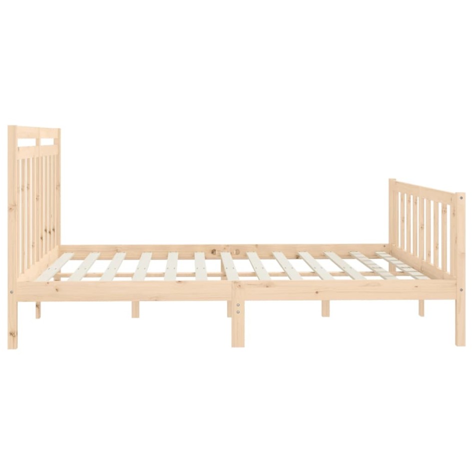 Estructura de cama de madera maciza de pino 200x200