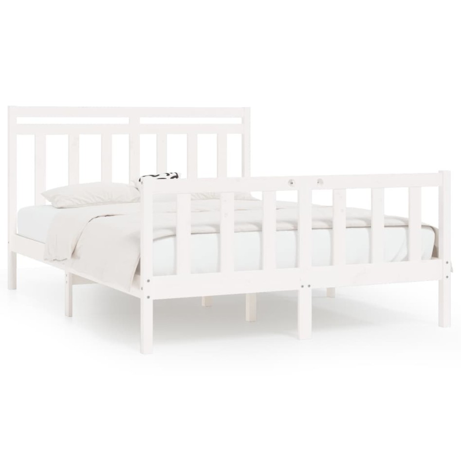 Estructura de cama madera maciza de pino blanca 150x200