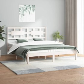 Estructura de cama de madera maciza de pino blanco 160x200
