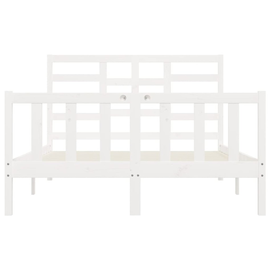 Estructura de cama de madera maciza de pino blanco 140x200