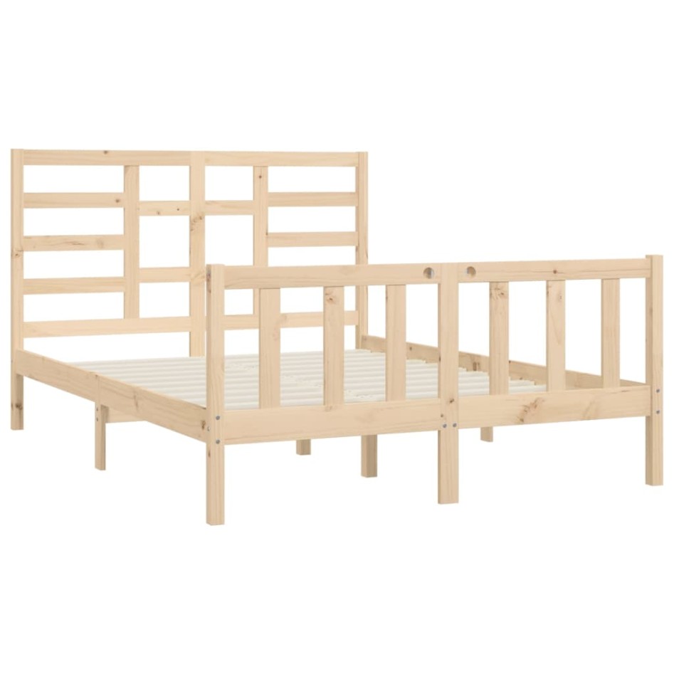Estructura de cama de madera maciza de pino 160x200