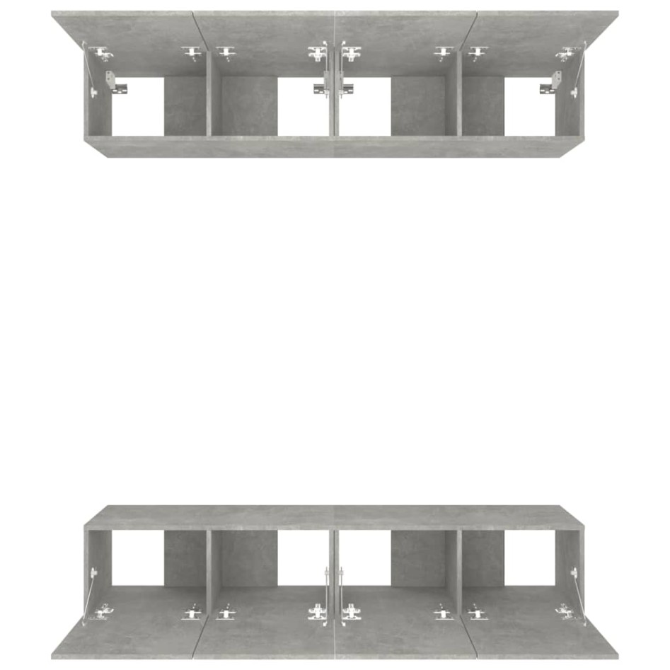 Muebles TV 4 uds madera contrachapada gris hormigón 80x30x30