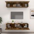 Muebles TV 4 uds madera contrachapada roble ahumado 80x30x30
