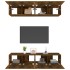 Muebles TV 4 uds madera contrachapada roble ahumado 80x30x30