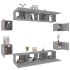 Set de muebles para TV 8 pzas madera contrachapada gris