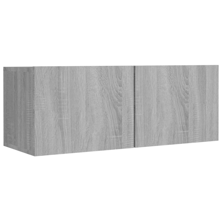 Set de muebles para TV 8 pzas madera contrachapada gris
