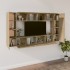 Set de muebles para TV 8 pzas madera contrachapada roble