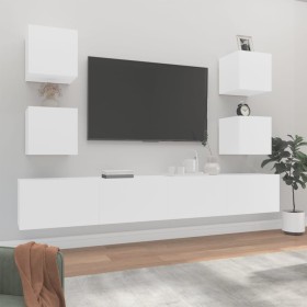 Set de muebles para TV 6 piezas madera contrachapada