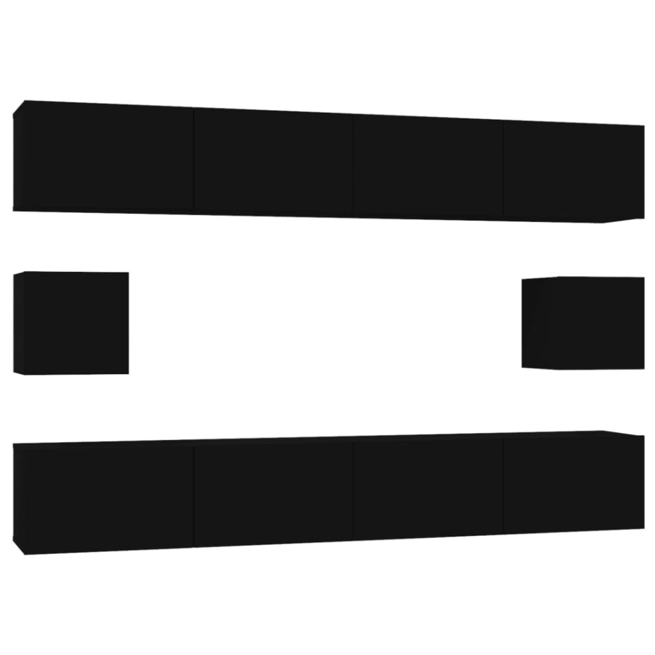 Set de muebles para TV 6 piezas madera contrachapada