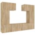 Set de muebles para TV 6 pzas madera contrachapada roble