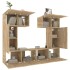 Set de muebles para TV 6 pzas madera contrachapada roble