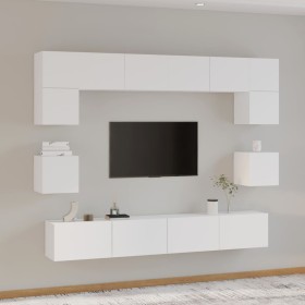 Set de muebles para TV 8 piezas madera contrachapada