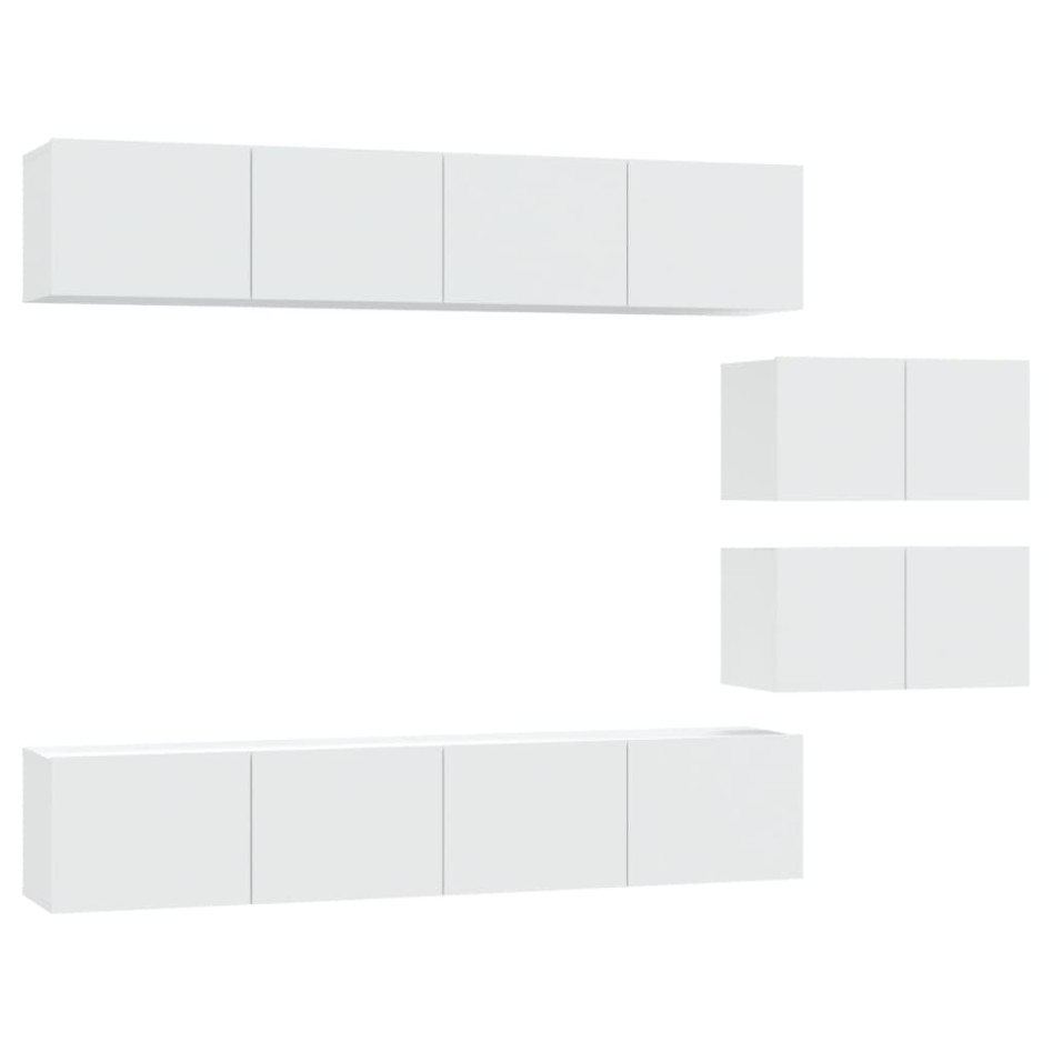 Set de muebles para TV 6 piezas madera contrachapada
