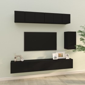 Set de muebles para TV 6 piezas madera contrachapada