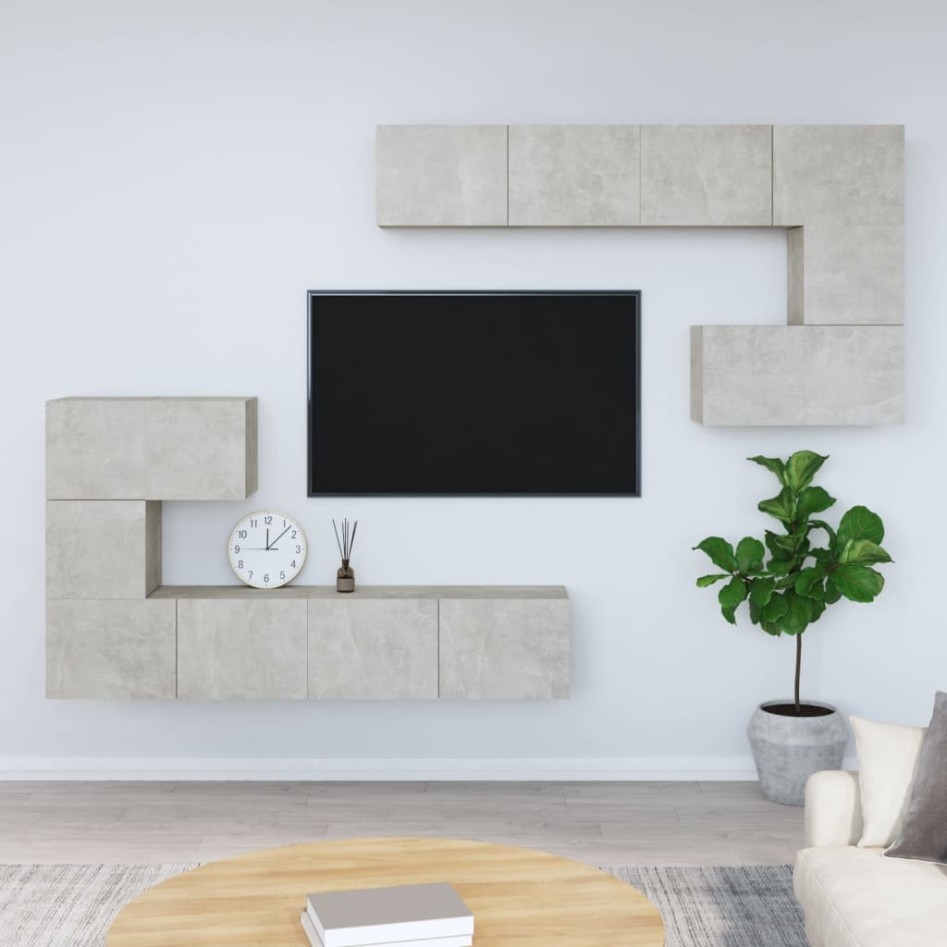 Mueble de pared de TV madera contrachapada gris