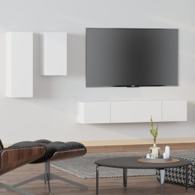 Set de muebles para TV 4 piezas madera contrachapada