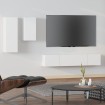 Set de muebles para TV 4 piezas madera contrachapada blanco