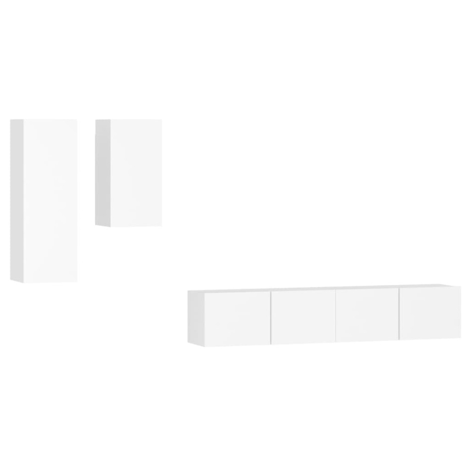 Set de muebles para TV 4 piezas madera contrachapada