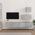 Set de muebles de TV 4 pzas madera contrachapada gris