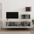 Set de muebles de TV 4 pzas madera contrachapada gris