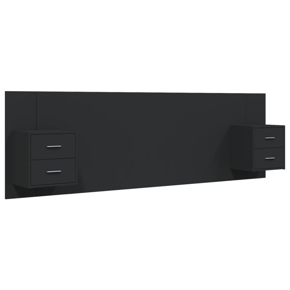 Cabecero de cama con mesitas madera contrachapada