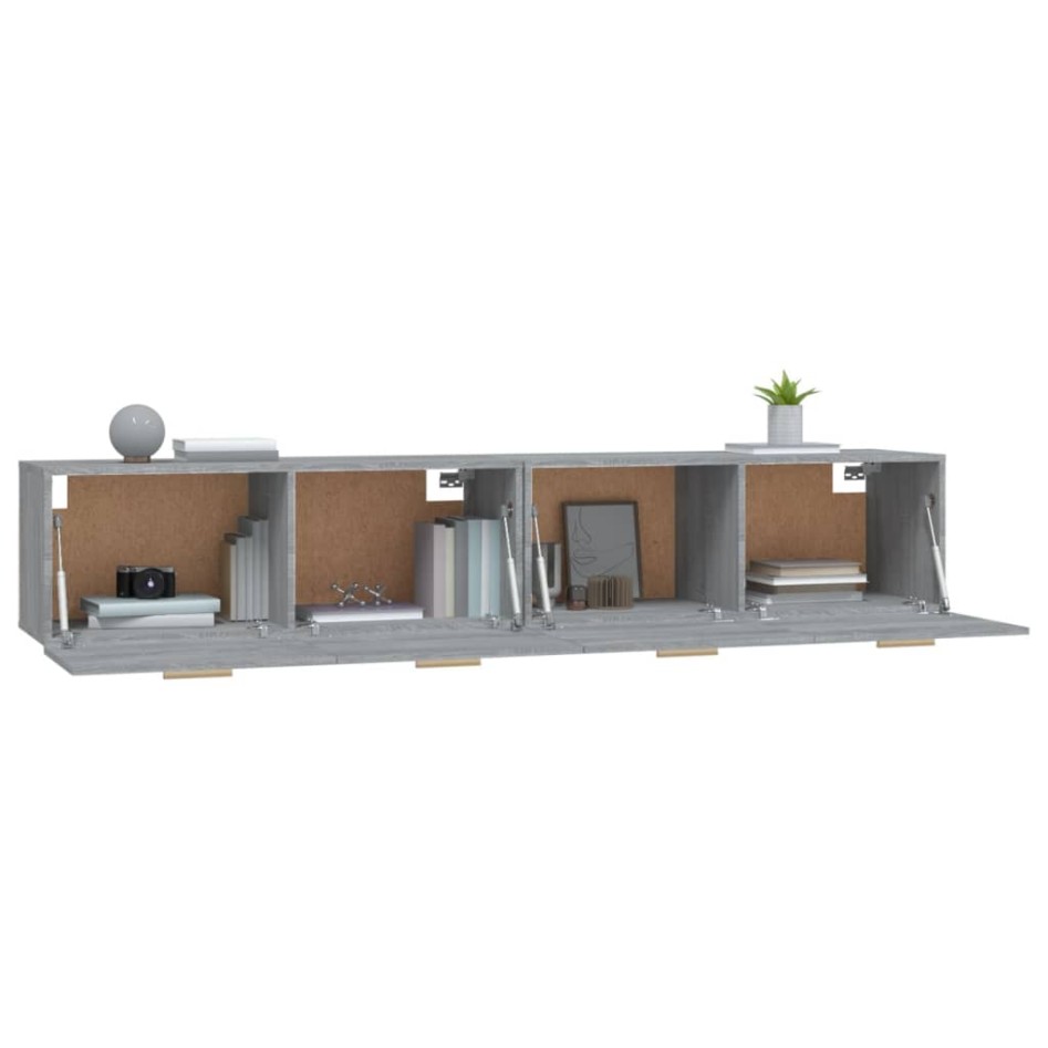 Armarios pared 2 uds contrachapada gris sonoma 100x36,5x35