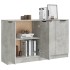 Aparadores 2 uds madera contrachapada gris hormigón 60x30x70