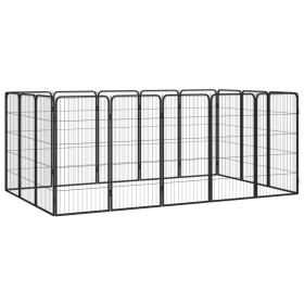 Jaula perros 16 paneles acero recubierto polvo negro 50x100