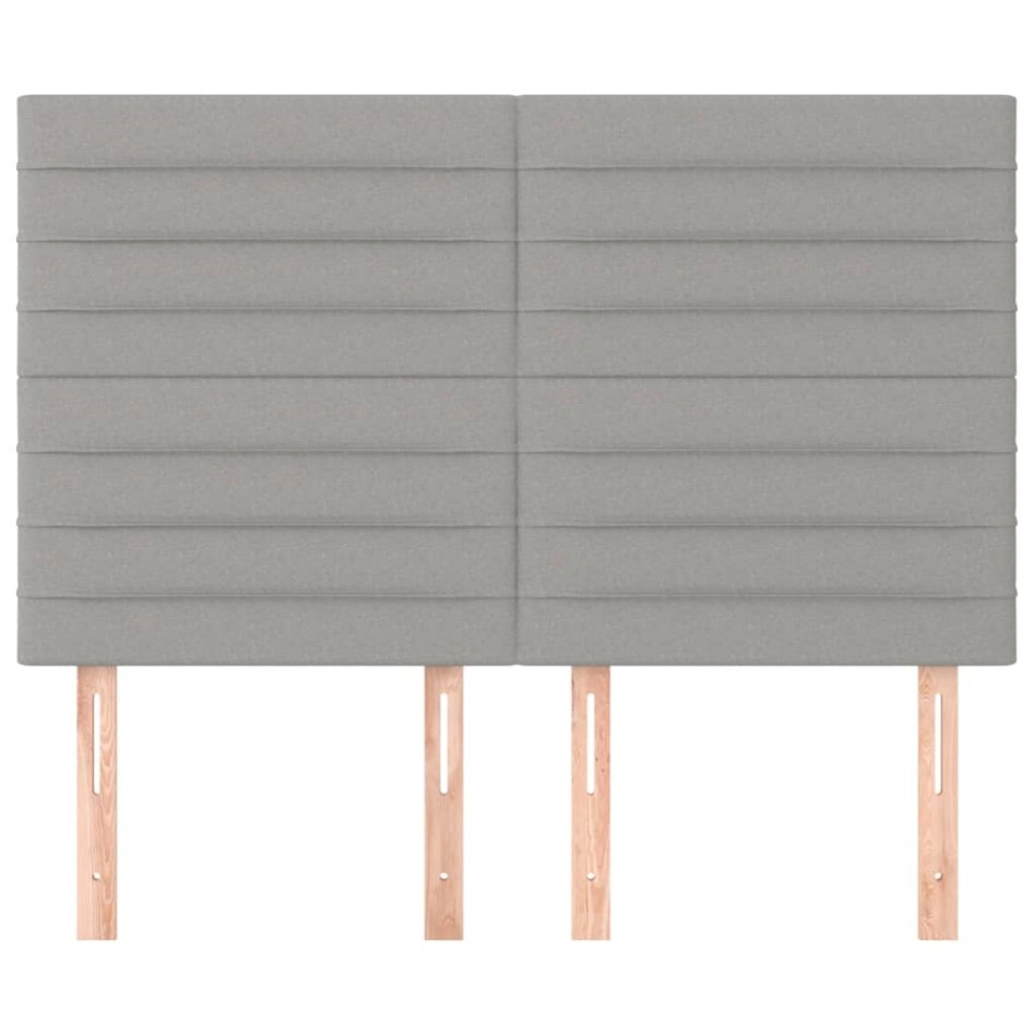 Cabeceros 4 unidades tela gris claro 72x5x78/88