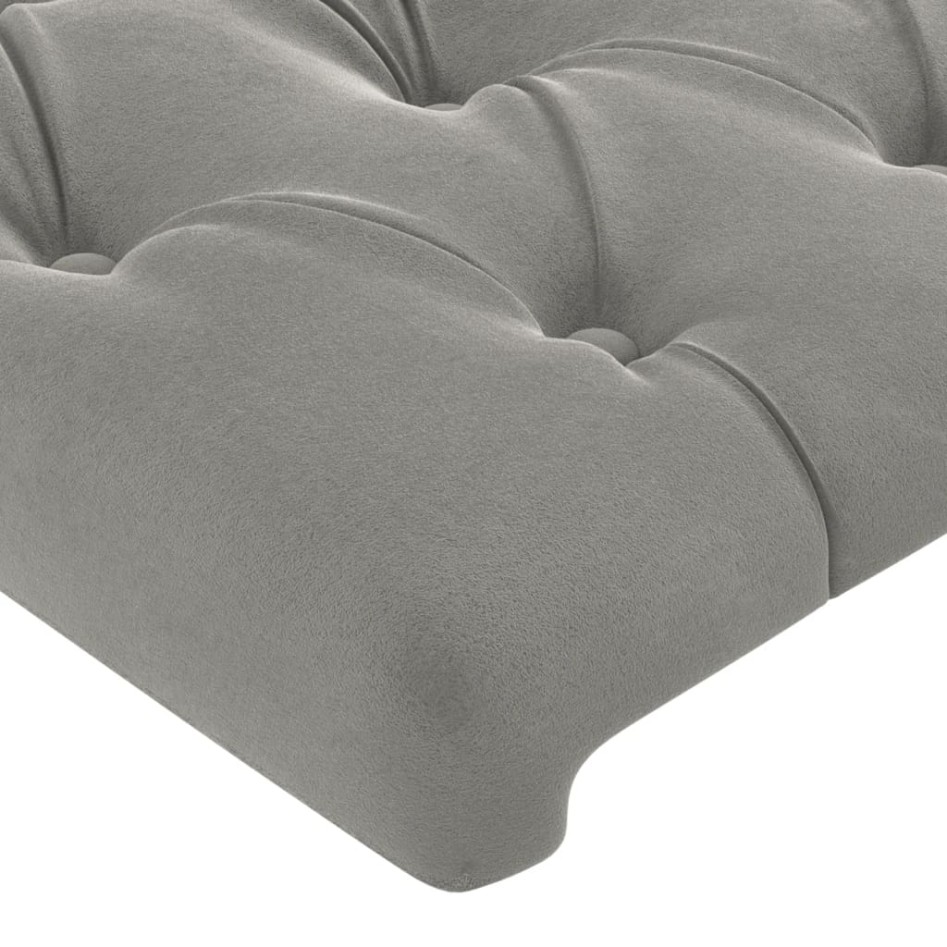 Cabeceros 4 unidades de terciopelo gris claro 100x7x78/88