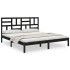 Estructura de cama de madera maciza de pino negra 200x200