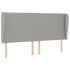 Cabecero con orejas de tela gris claro 163x23x118/128