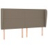 Cabecero con orejas de tela gris taupe 183x23x118/128