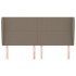 Cabecero con orejas de tela gris taupe 183x23x118/128