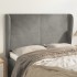 Cabecero con orejas de terciopelo gris claro 147x23x118/128