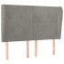 Cabecero con orejas de terciopelo gris claro 147x23x118/128
