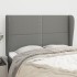 Cabecero con orejas de tela gris oscuro 147x23x118/128