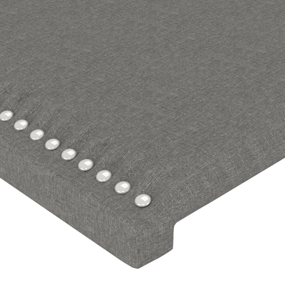 Cabecero con orejas de tela gris oscuro 147x23x118/128
